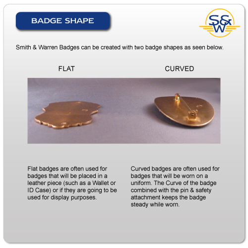 Badge forming: Flat and curved